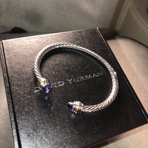 David Yurman Cable Bracelet with Amethyst